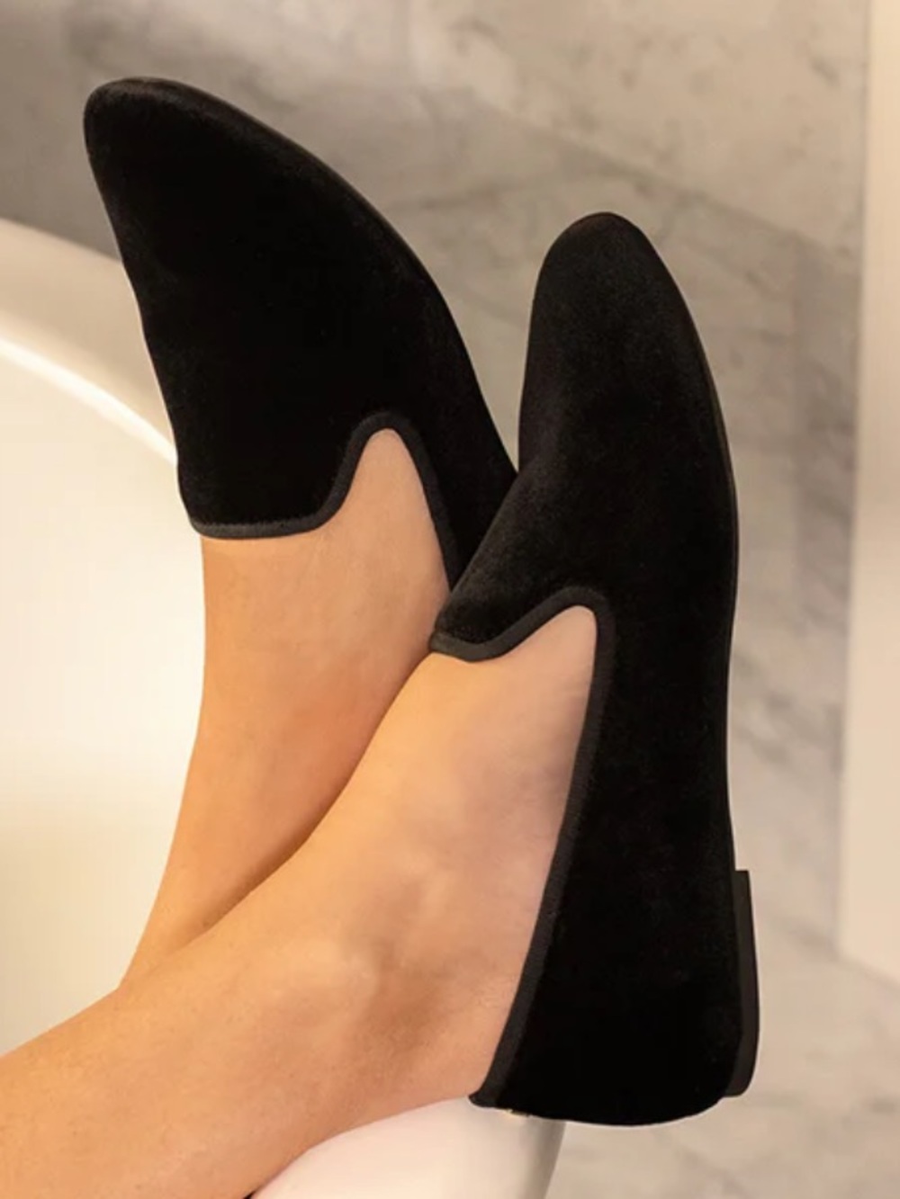 Birdies The Starling Black Velvet Loafer Size 7